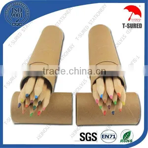12 Pcs Natural Wood Drawing Color Pencil Set In Tube thumbnail-1