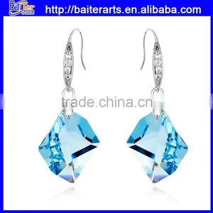Fashion Women's Blue Stone Hook Crystal Earring Light Blue Crystal Earrings thumbnail-1