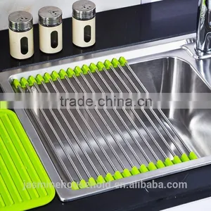 New Products Stainless Steel Folding Drain Rack -Dish Drying Rack Tray thumbnail-1
