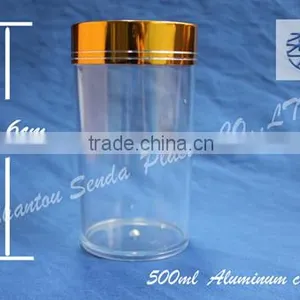 PS Clean Acrylic Bottle With Golden Cap,high Quality Acrylic Bottle for Sales,wholesales Aluminum Screw Cap Empty PS Pill Bottle thumbnail-2