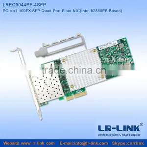 LREC9044PF-4SFP PCIe x1 100FX 4 SFP Port Fiber Network Card (Intel 82580 Based) Unique thumbnail-1