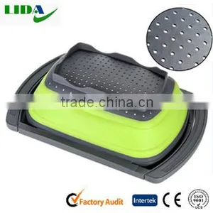 Kitchen Collapsible Silicone Colander Strainer Expands to 24 Over the Sink Basket Cooking Water Drainage KIT500 thumbnail-2