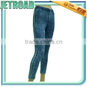 4 Way Stretch Knitted Denim Fitness Pull-on Women's Jeans Sexy Leggings thumbnail-1