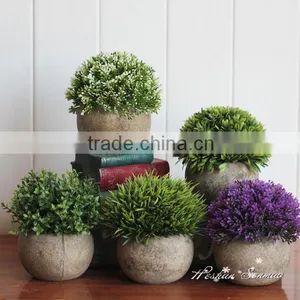 High Quality Table Decoration Artificial Topiary Grass Ball Bonsai Potted Plant thumbnail-2