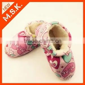 Winter New Fashion Colorful Printed Kids Velvet Slipper Boot thumbnail-6