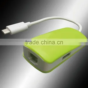 USB 3.1 Type c to USB2.0 HUB With Lan Port and Mirco USB PORT Compatible With USB2.0/1.2/1.0 thumbnail-1
