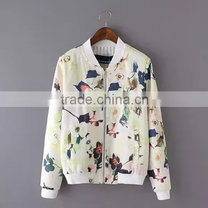 Cheap China Wholesale Clothing Floral Print Baseball Coat thumbnail-3