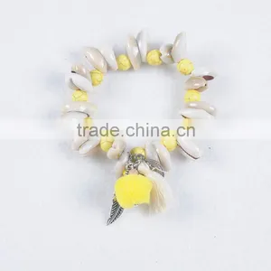 Bohemia Jewelry Stone Teething Pom Shell Bracelet thumbnail-5