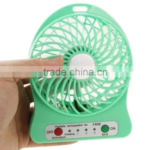 Low Price China Supplier 3 Speed Rechargeable Mini Fan USB Fan With LED Lights Battery thumbnail-2