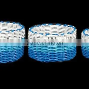 Set of 3 pp Basket for Home Storage, Plastic Woven Basket thumbnail-1