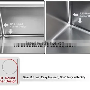 High Quality Stainless Steel Kitchen Designs Undermount Single Bowl Handmade Kitchen Sink thumbnail-5