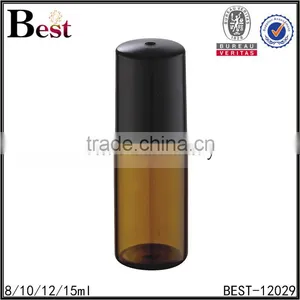 8ml Yellow Small Glass Roll on Tube Perfume Bottle Stainless Steel Roller Ball Aluminum Cap thumbnail-5