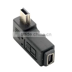 Left Angle Mini USB Extension Adapter, Left Angle Mini USB M/F thumbnail-2