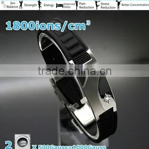 Noproblem D007 FDA Germanium Tourmaline Bio Magentic Scalar Energy Newest Fashion Silicone Bracelet thumbnail-4