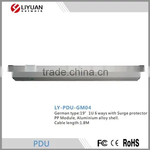 LY-PDU-GM04 1U 19inch Gmerman Type 6 Ways PDU With Switch thumbnail-1