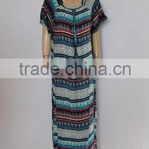 Fashion Short Sleeve Arab Lady Long Gown thumbnail-2