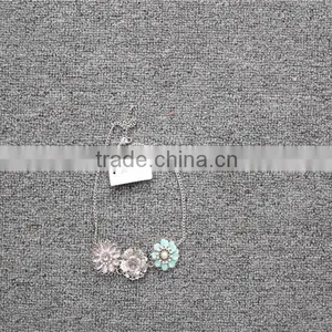 White Gold Plated Fashion Flower Jewelry Necklace, Crystal Necklaces Jewelry thumbnail-2