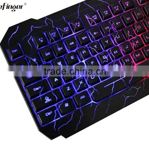Rainbow LED Backlit Gaming Keyboard With Cool Crack Parttern thumbnail-2