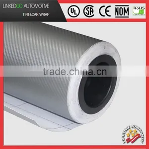 High Quality Car Cover Wrap Self Adhesive 1.52*30M Gray 3D Carbon Fiber thumbnail-1