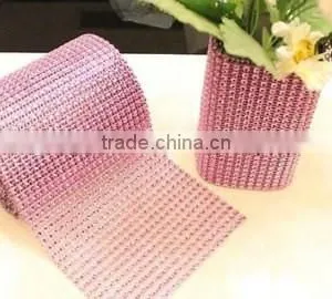 Fashion Silver Color Decorative Poly Mesh Ribbon Hot Diamante Style Ribbon Wrap Crafting Bridal thumbnail-6