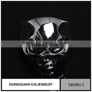 New Arrival Stainless Steel Skull Biker Ring/Motorcycle Piston Ring Design For Men thumbnail-5