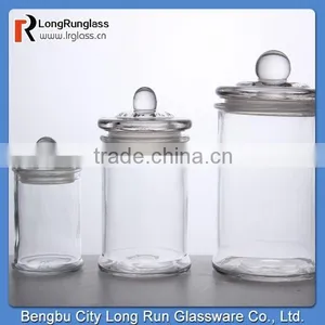 LongRun Wholesale Plain Design Cylindrical Glass Storage Jar Sets thumbnail-1