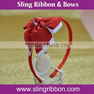 Red Grosgrain Ribbon Bow Headband Wholesale thumbnail-1
