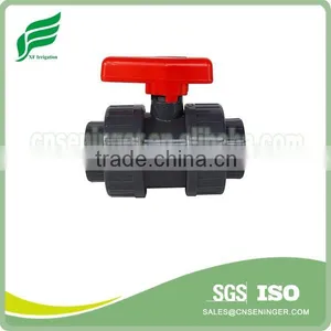 PVC Double Union Ball Valve Socket and Thread thumbnail-2