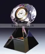 Unique Design Iceberg Shape Crystal Clock,glass Clock With Black Base thumbnail-1