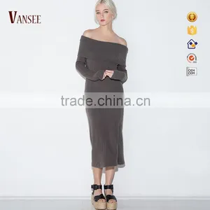New Design Plain Grey Slim Fit Tube Dress Backless Long Evening Dress thumbnail-1