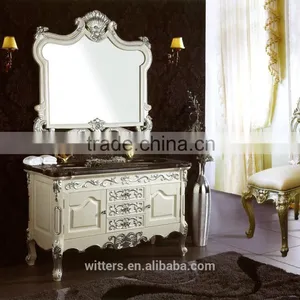 Cheap Solid Wood Bathroom Vanity Sets in White WTS611 thumbnail-3