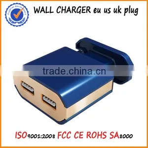 17W 5V/3.4A Dual USB Ports High-Speed AC Wall Charger With Foldable Prong thumbnail-1