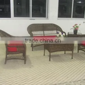 4Pcs Round Rattan Sofa Garden Sofa Furniture thumbnail-2