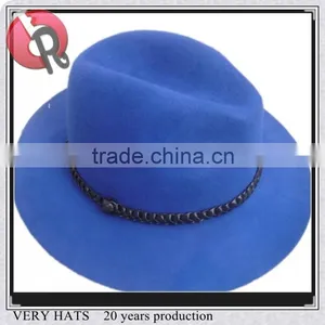 100% Australia Wool Men Blue Fedora Hats thumbnail-1