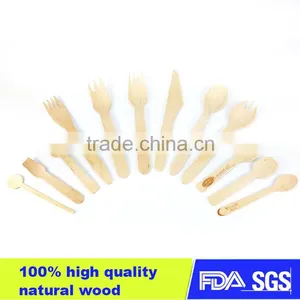 Factory High Quality Disposable Wooden Spoon Fork Knife thumbnail-1