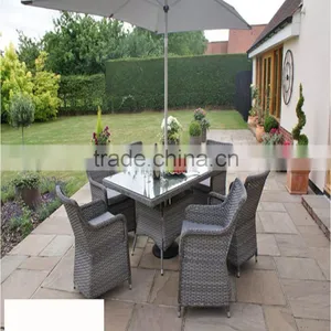 New Outdoor PE Plastic Rattan Material Dinner Table Set thumbnail-1