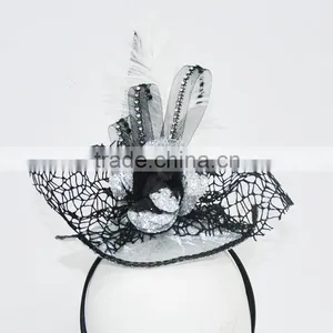 White Headband With Glitter Rose for Party Supplies thumbnail-1