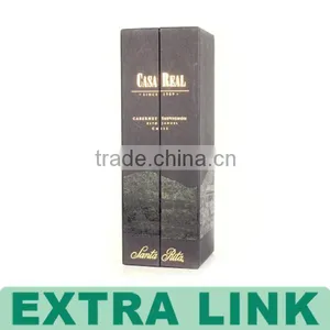 Newest Style Wine Bottle Package MDF Wood Material Satin Insert Champagne Glass Gift Box thumbnail-3