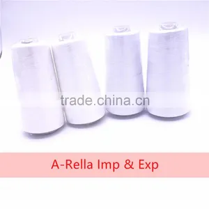 100% Spun Polyester Sewing Thread 3000y/cone 87g 40s/2 White and Raw White thumbnail-1