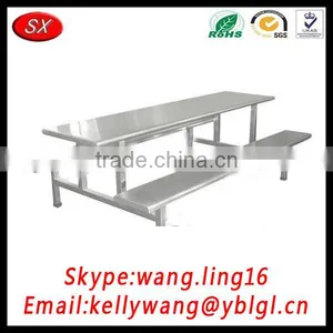 Custom School Dining Room Stainless Steel Table and Chair Sets, Assemble Hardware Parts Welcome thumbnail-1