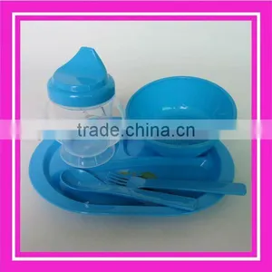 5pcs Oval Plate Blue Dinnerware Plastic Picnic Set thumbnail-1