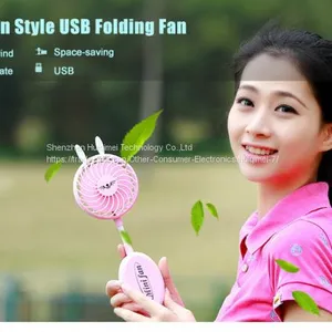 Handheld Mini Cartoon Style USB Folding Fan for Girls In Summer thumbnail-1