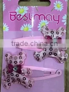 2PC BEAR SHAPE BEAUTIFUL PINK HAIR PIN thumbnail-1