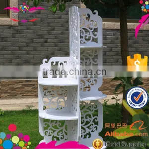 Pattern Carved Wall Corner Display Storage Shelf or Bookshelf thumbnail-2