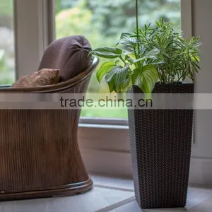 All Weather Garden Rattan Handmade Flower Basket thumbnail-2