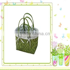 Jiayu White Wicker Flower Girl Basket From Manufacturer thumbnail-1