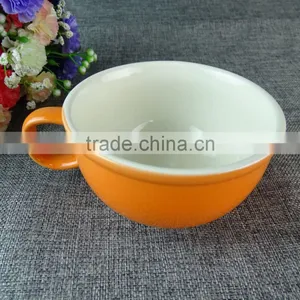 Fashion Large Pot-bellied Orange Ceramic Coffee Bowl Cup Stoneware Mug For Young People thumbnail-2