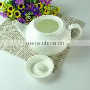 Wholesale Stock White Cheap Porcelain Teapot, Cafe Cheap White Tea Pot for Restaurant Teapot thumbnail-1