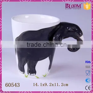 Unique White Ceramic Elephant Desgin Animal Mug thumbnail-1