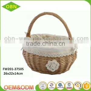 Wholesale Hot Sell Children Oval Empty Fancy Wicker Gift Baskets thumbnail-3